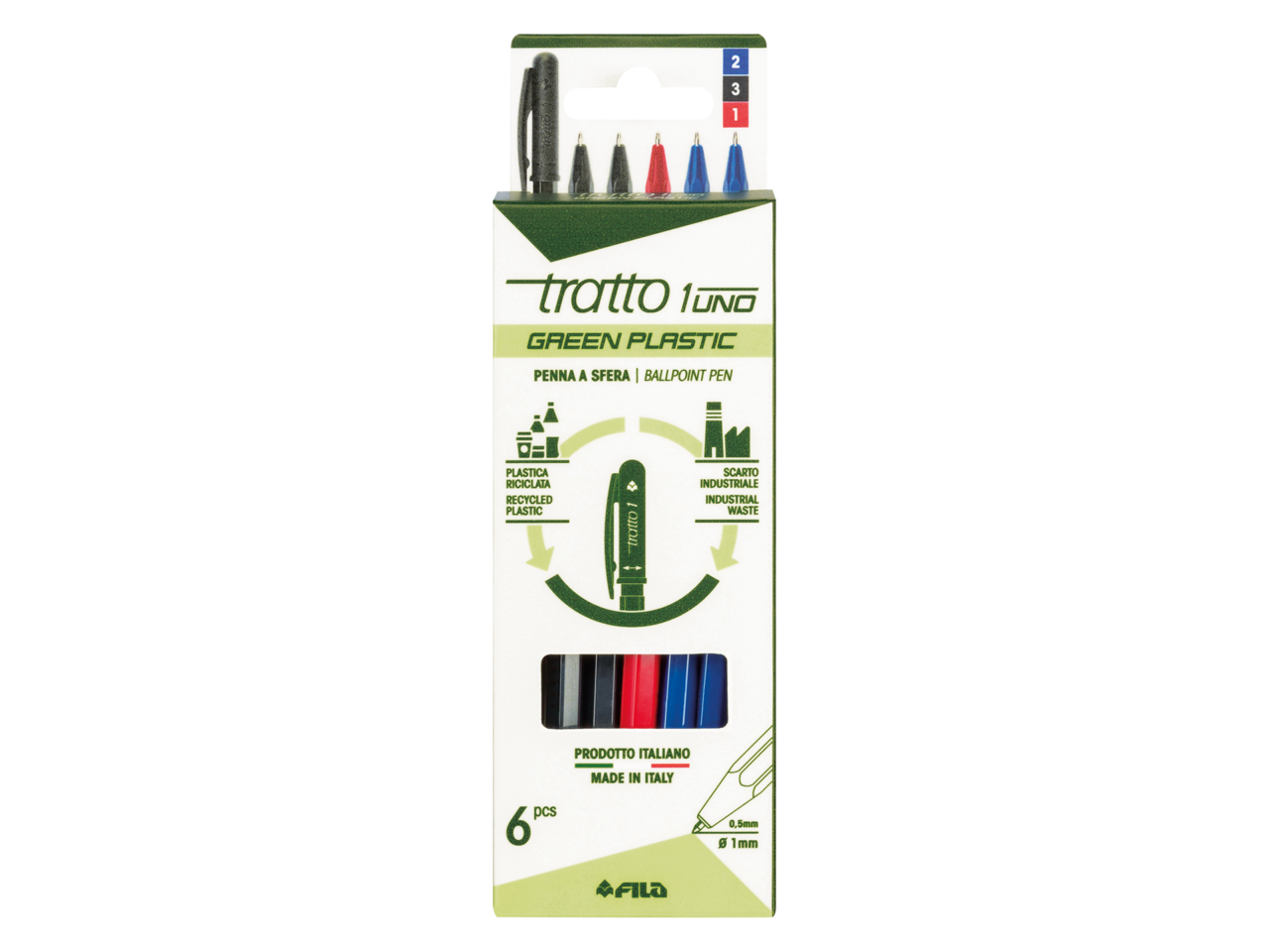 dilemmi-tratto-1uno-green-plastic-6-3-fronte