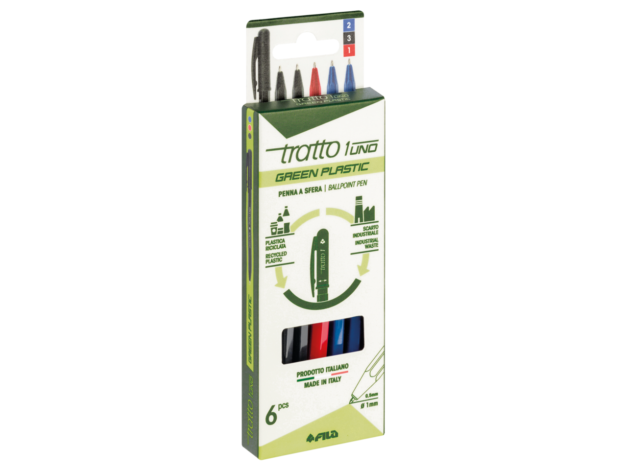 dilemmi-tratto-1uno-green-plastic-6-3-lato